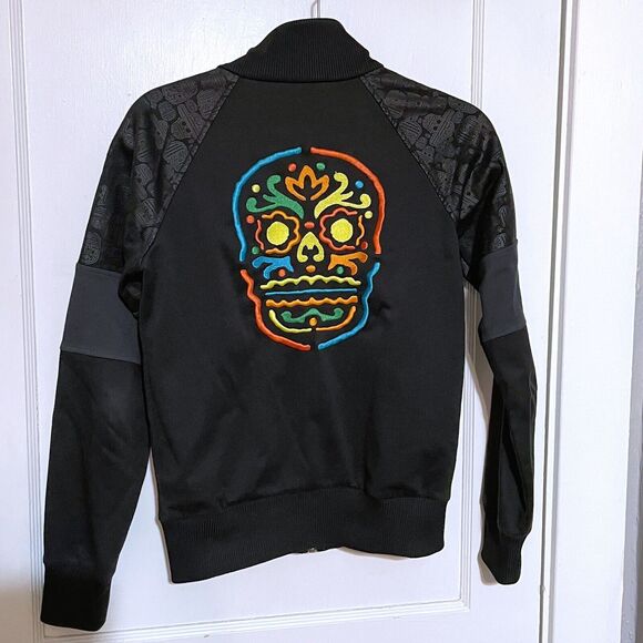Adidas Day of The Dead Track Jacket S Black Dia de Los Muertos Rare Casual Skull - Picture 6 of 9